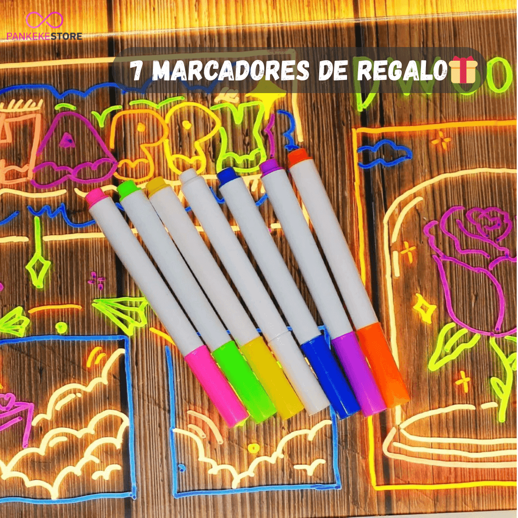 Pizarra LED Mágica + 7 Marcadores de Regalo🎁