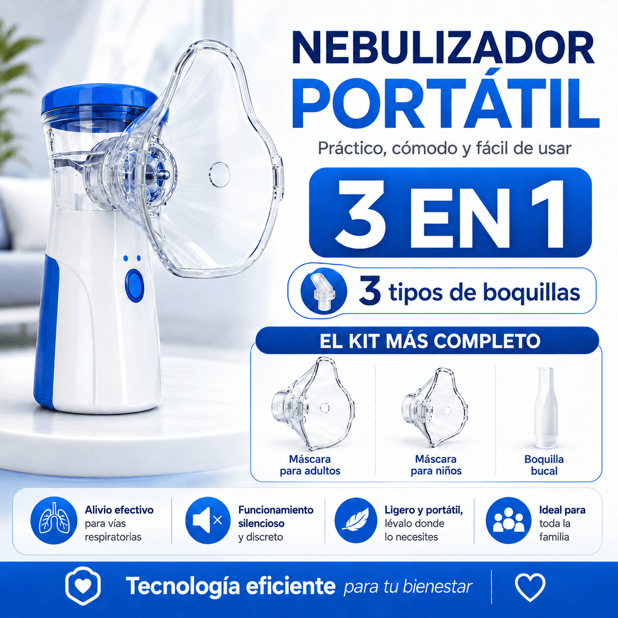 Nebulizador Portatil 3 en 1