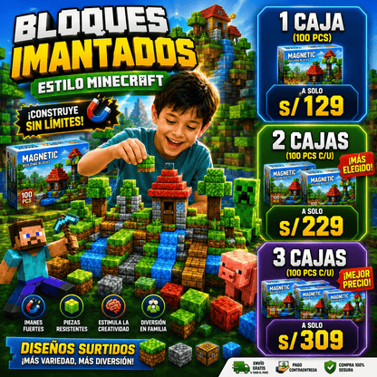 🧱 Bloques Magnéticos Minecraft ¡Construye Sin Límites! 🧲