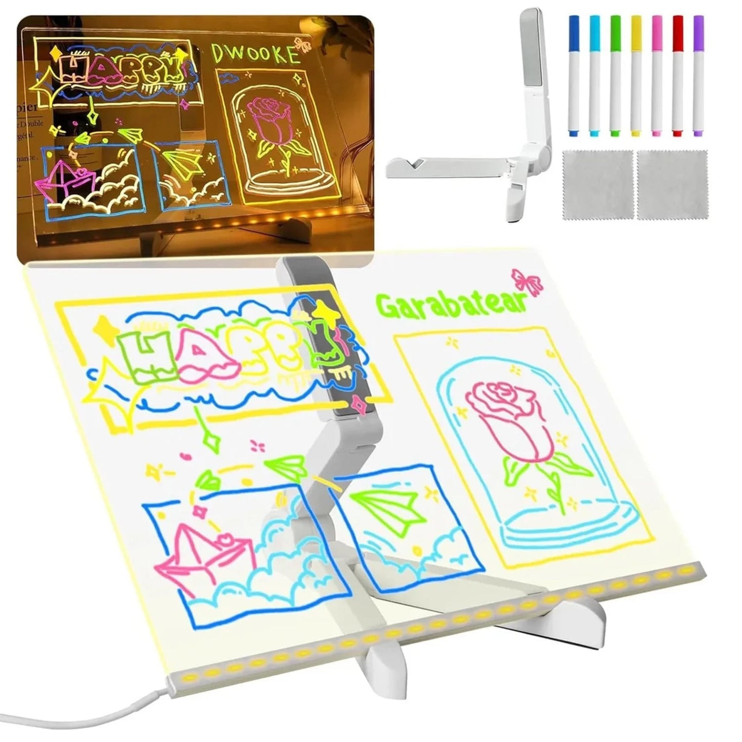 Pizarra LED Mágica + 7 Marcadores de Regalo🎁