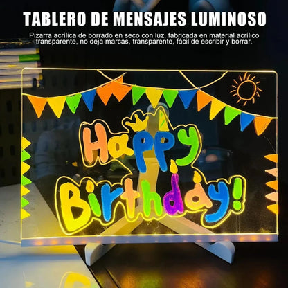 Pizarra LED Mágica + 7 Marcadores de Regalo🎁