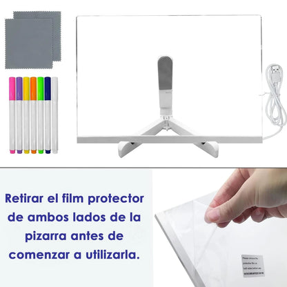 Pizarra LED Mágica + 7 Marcadores de Regalo🎁