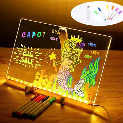 Pizarra LED Mágica + 7 Marcadores de Regalo🎁